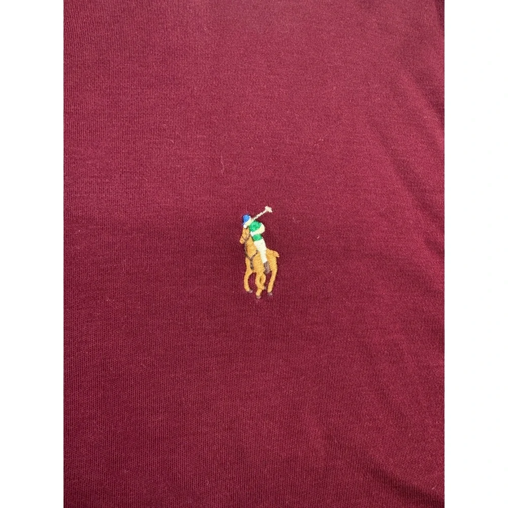 Polo‎ Ralph Lauren Long Sleeve Soft Cotton Polo Shirt Mens XL Maroon Flesh Pony